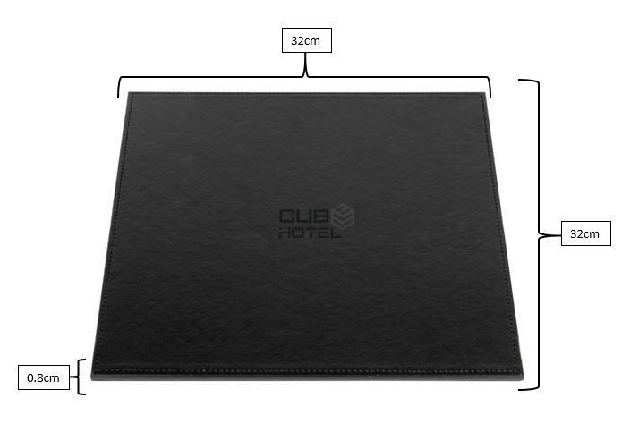 Main Tray SNAP Black Faux Leather 32x32 cm